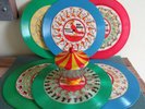 6 Vintage 1950's Child's RED RAVEN MAGIC MIRROR MOVIE RECORDS With Mirror Topper