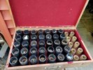 Antique Edison Cylinder Phonograph Record Carrying Storage Case w 35 Records 45