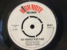REGGAE 7”45 DELROY WILSON “PUT YOURSELF IN MY PLACE”/“IT HURTS” 1969 HI NOTE