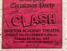 CLASH -  Brixton Academy 7th December 1984 Signed/Autographed Ticket