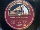 SHERLOCK HOLMES CREATOR SIR ARTHUR CONAN DOYLE 1930 12” HMV 78, RARITY
