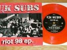 UK SUBS - RIOT 98 EP - RED VINYL - IT'S A SCAM - UK SUBVERSIVES - EXCELLENT