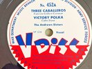 ANDREWS SISTERS Disney Caballeros MILLS BROTHERS 1945 V-DISC excellent condition