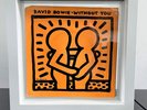 FRAMED KEITH HARING / DAVID BOWIE 45 ART SLEEVE 1983 Without You Rare