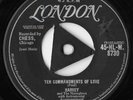 HARVEY and the MOONGLOWS Ten Commandments Of Love Rare UK Tri Center VG 45