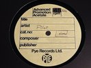 1 OF A KIND ACETATE-PILOT 4 TRACK PYE ACETATE-1 SIDED UN-ISSUED TRACKS