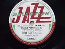 Charlie Parker Lover man 78 Tours RPM Jazz Selection J.S.514