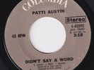 PATTI AUSTIN You Didn't Say A Word  northern soul 45 Yvonne Baker HEAR
