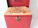 Vintage Amfile Platter Pak 45 RPM Record Red Storage Case Plus 50 Records Lot