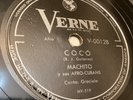 Machito: Coco/Chevere with Chano Pozo 78 rpm Afro-Cuban on Verne very rare V0012