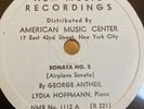 New Music Recordings 12” 78 RPM George Antheil & Charles Ives 1112 E