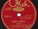 HEAR- Rare Pre-War Jazz 78 - Louis Armstrong - Heebie Jeebies - OKeh # 8300