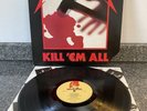 LP Metallica Kill Em All VINYL ALBUM EUROPE 1ST PRESS 1983 LYRIC INNER EX/VG