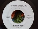 COLE & THE GRANDURES - I Need You. Rare soul/doo-wop. Chi-Sound Records VG