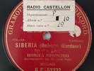 OPERA 78 RPM Rosina Storchio. Non odi la il martir SIBERIA GIORDANO G&T  53332