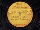 78 RPM -- Ella Fitzgerald, RIDE 'EM COWBOY, E-V+ Universal Film Music - Jazz