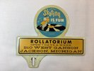 Skating Roller Rink Rollatorium  Vinyl Record Tin License Plate Topper Sign