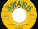 BENN JOE ZEPPA Shame On Miss Lindy AWARD Rare Bay Area Rockabilly 45  MONSTER