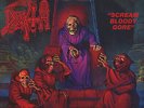 LP Death Scream Bloody Gore CLEAR WITH BLOOD RED PINWHEELS AND AQUA BLUE, NEO