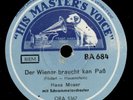 HANS MOSER Der Wiener braucht kan Paß /..im Herzen.. 78rpm Schellackplatte S4833