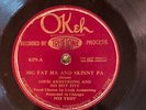 Okeh 8379  (Truetone) Louis Armstrong Hot Five BIG FAT MA SKINNY PA 1926