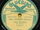 Lydia (Lidya) Mendoza MAL HOMBRE original Bluebird 78 rpm 1934 TEJANO TEX-MEX