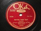 JAZZ LOUIS ARMSTRONG HOT FIVE Hotter Than That / Savoy Blues OKEH 8535 E-/E
