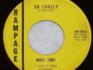 WHAT FOR? So Lonely & Will You Still Love Me Tomorrow TEEN GARAGE Rampage 45 RPM