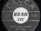 Classic Country Rockabilly 45 PATSY CLINE Walkin' After Midnight DECCA hear