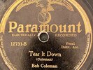 Paramount 12731 Bob Coleman TEAR IT DOWN  78 rpm BLUES  V+ crack JUG BAND