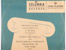 Nathan Milstein Mendelssohn: Concerto In E Minor - 1st LP -  Columbia ML 4001