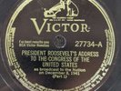 78 RPM President Roosevelt's Address to the Congress of the US Victor 27734 A21