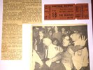 BEATLES SUFFOLK DOWNS BOSTON FULL UNUSED TICKET 8-18-66 w/3 SCRAPBOOK ARTICLES
