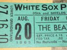 BEATLES WHITE SOX PARK CHICAGO TICKET STUB 8-20-65 w/3 SCRAPBOOK ARTICLES