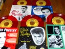 5 RARE ELVIS UNPLAYED MINT SUN RED VINYL 45s/PIC SLEEVES: 