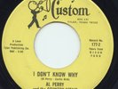 AL PERRY on Custom —I DON'T KNOW WHY— texas country funk rural rock 45 | LISTEN