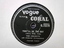 CRICKETS / BUDDY HOLLY - That'll Be The Day / Someone To Love 78 rpm disc (A+)