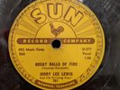 Jerry Lee Lewis Great Balls Of Fire / You Win Again 78 rpm Sun 281