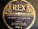 78 Rpm Popular, Billy Costello 'I'm Popeye, the Sailor Man' Rex 8536 EX+