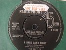 THE BEATLES  - A HARD DAYS NIGHT- PARLOPHONE - 45 FACTORY  SAMPLE STICKER