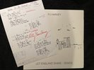 PJ Harvey - Signed Lyric Sheet - Let England Shake - Demos