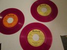 Seeburg Background Music Library Three 45 RPM Red Vinyl RECORDS 1954