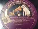 Violin 78 rpm JUAN MANEN Concierto de Violín (Mendelssohn) JOAN MANEN