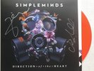 SIMPLE MINDS DIRECTION OF THE HEART ORANGE VINYL HAND SIGNED RECORD AUTOGRAPHED