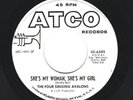 SWEET/NORTHERN SOUL 45  The Four Singing Avalons      Atco  6585  *promo*