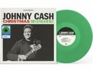Johnny Cash Christmas - There'll Be Peace In The Valley - Holly Green Vinyl LP