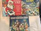 Three Christmas record albums, Disney,Smurfs,Santa Clause Is Coming To Town