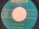GARAGE SURF The Infernos RESTLESS TIDES / TEQUILA Rondack 45 rare upstate NY NM