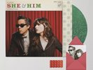 A Very She & Him Christmas Translucent Green Metallic Silver Vinyl Limited New