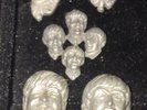 BEATLES JEWELRY 1964 NEMS SET OF 5  OFFICIAL TIE TACK PINS SILVER 3/4